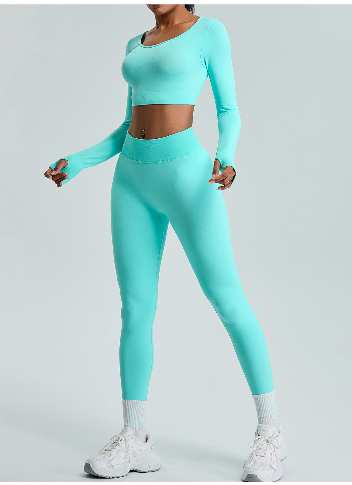 Seamless High Waist Hip Lifting Yoga Pants Leggings Baby Blue