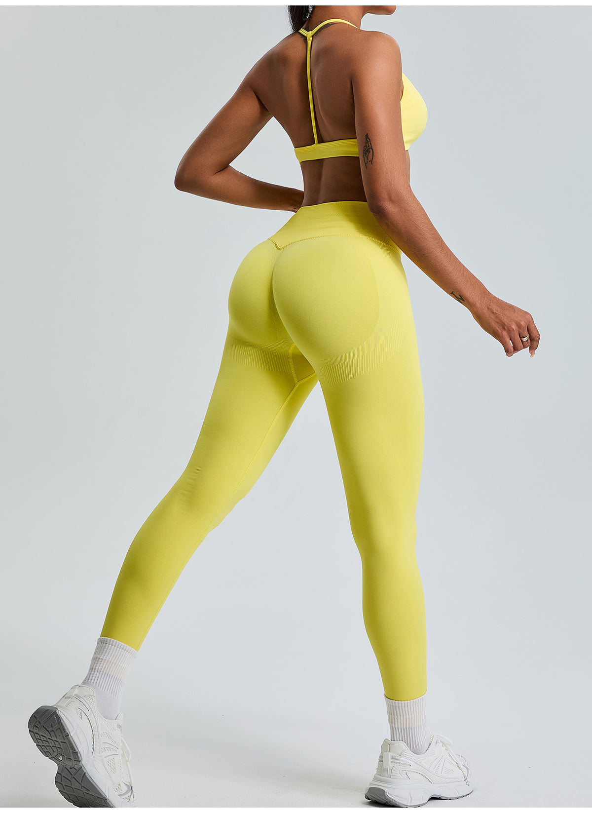 Seamless High Waist Hip Lifting Yoga Pants Leggings Yellow