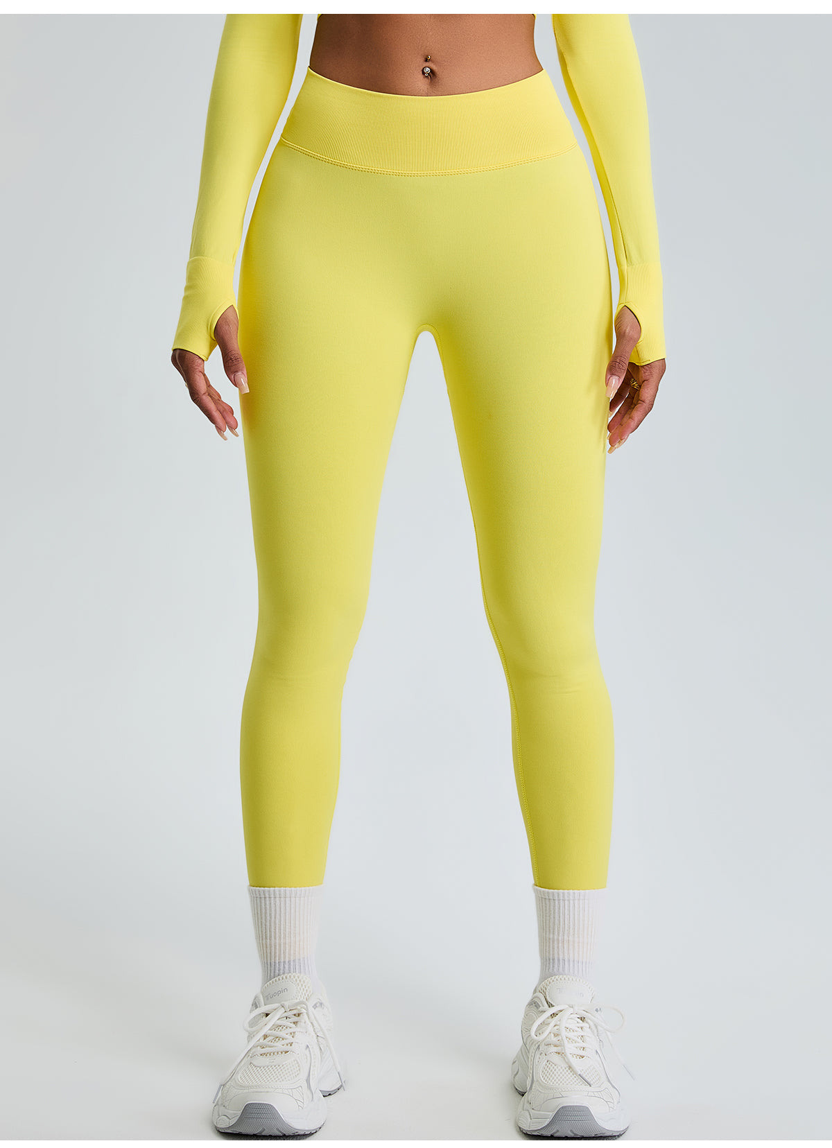 Seamless High Waist Hip Lifting Yoga Pants Leggings Yellow