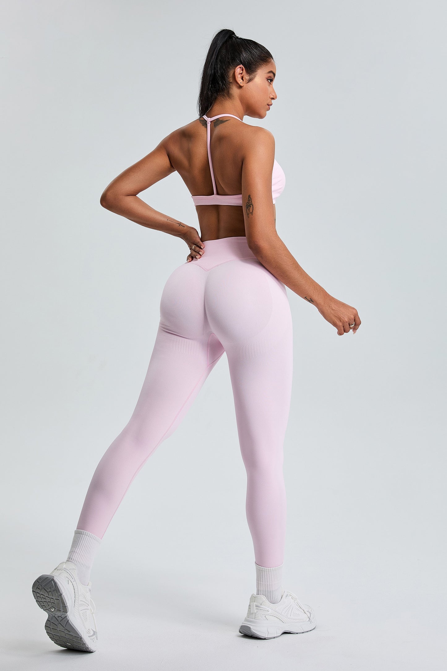 Seamless High Waist Hip Lifting Yoga Pants Leggings Pink