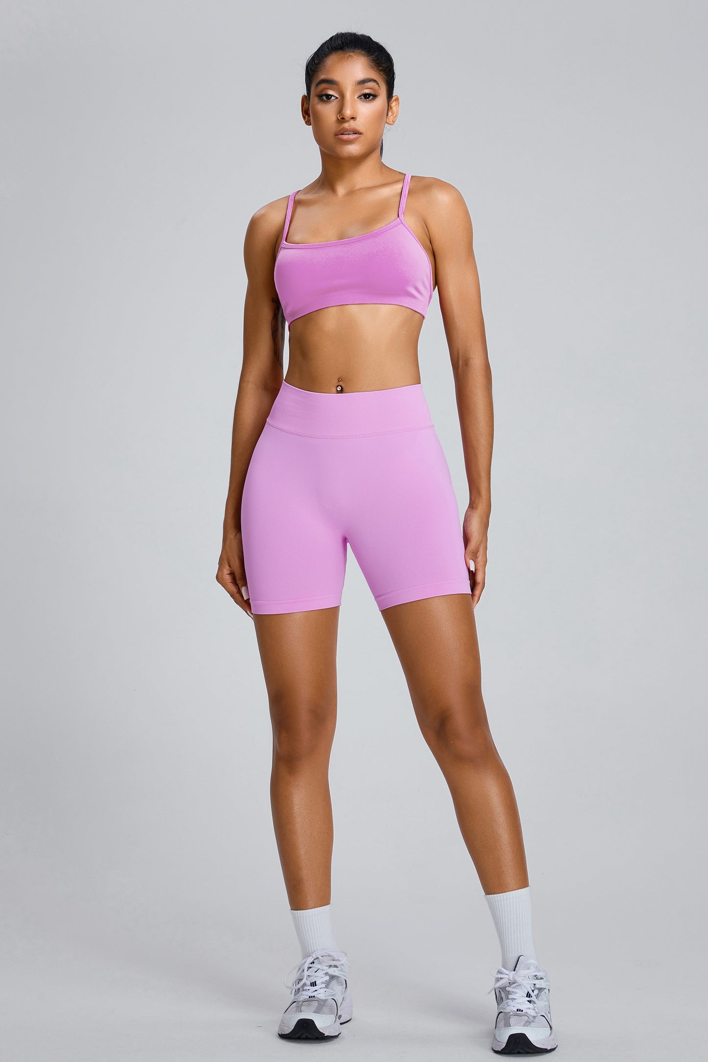 Seamless Yoga Shorts Hip Lifting Shorts Barbie Pink