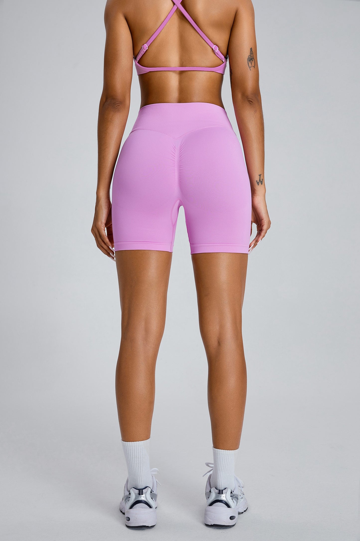 Seamless Yoga Shorts Hip Lifting Shorts Barbie Pink