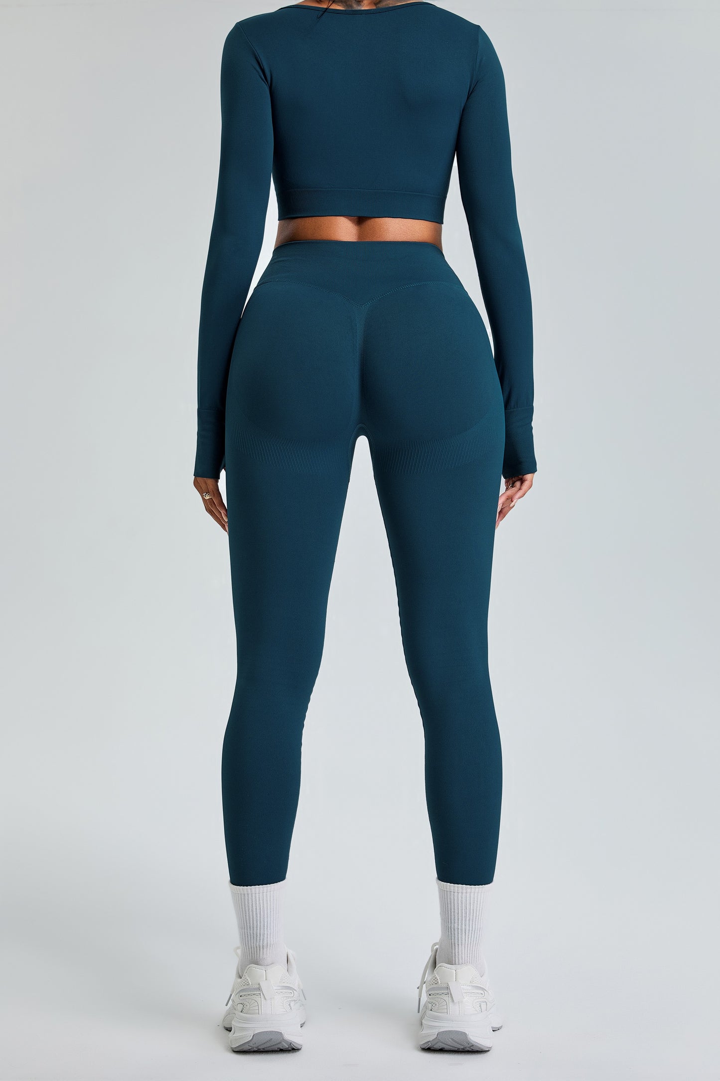 Seamless High Waist Hip Lifting Yoga Pants Leggings Dark Blue