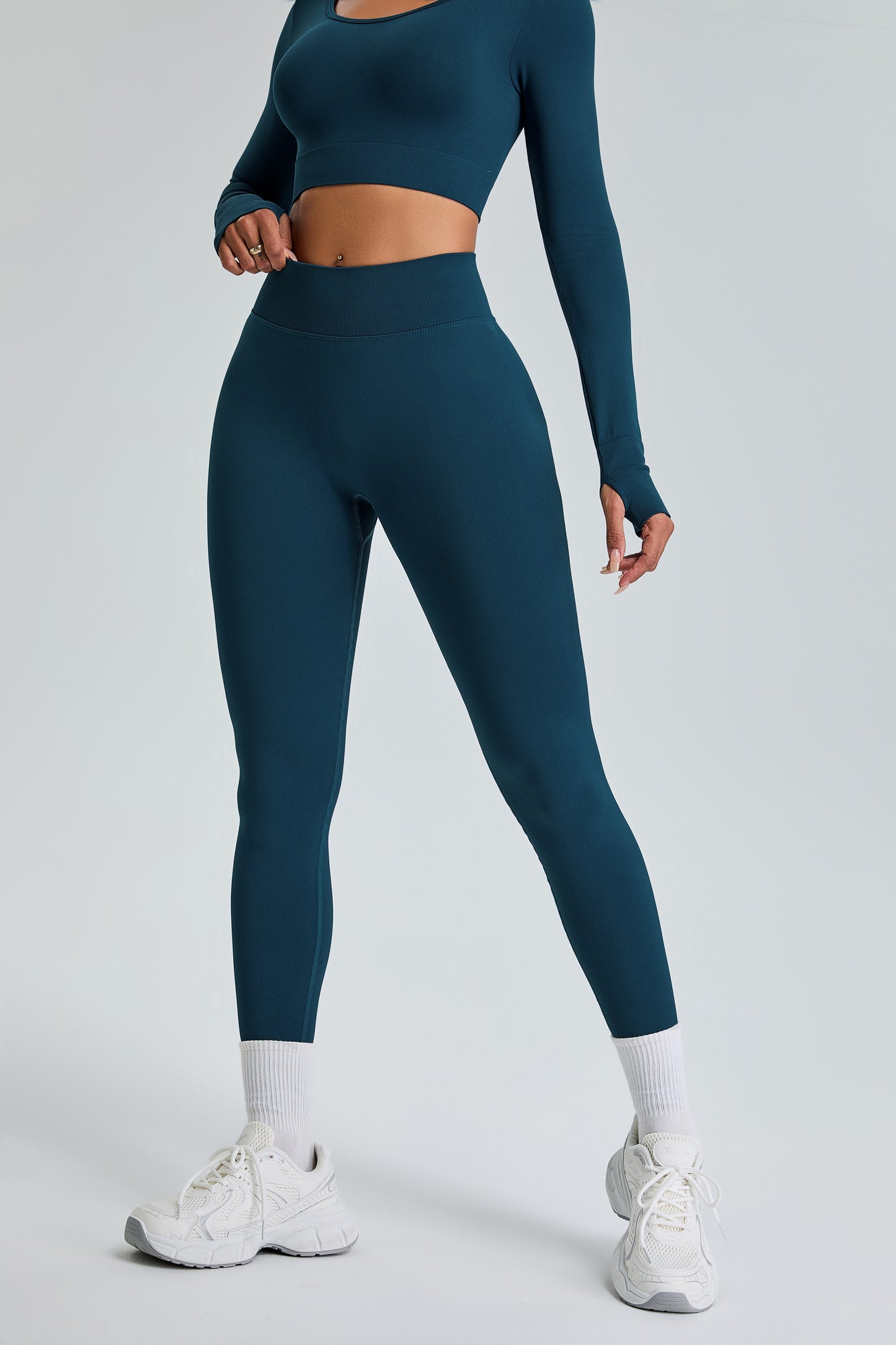 Seamless High Waist Hip Lifting Yoga Pants Leggings Dark Blue