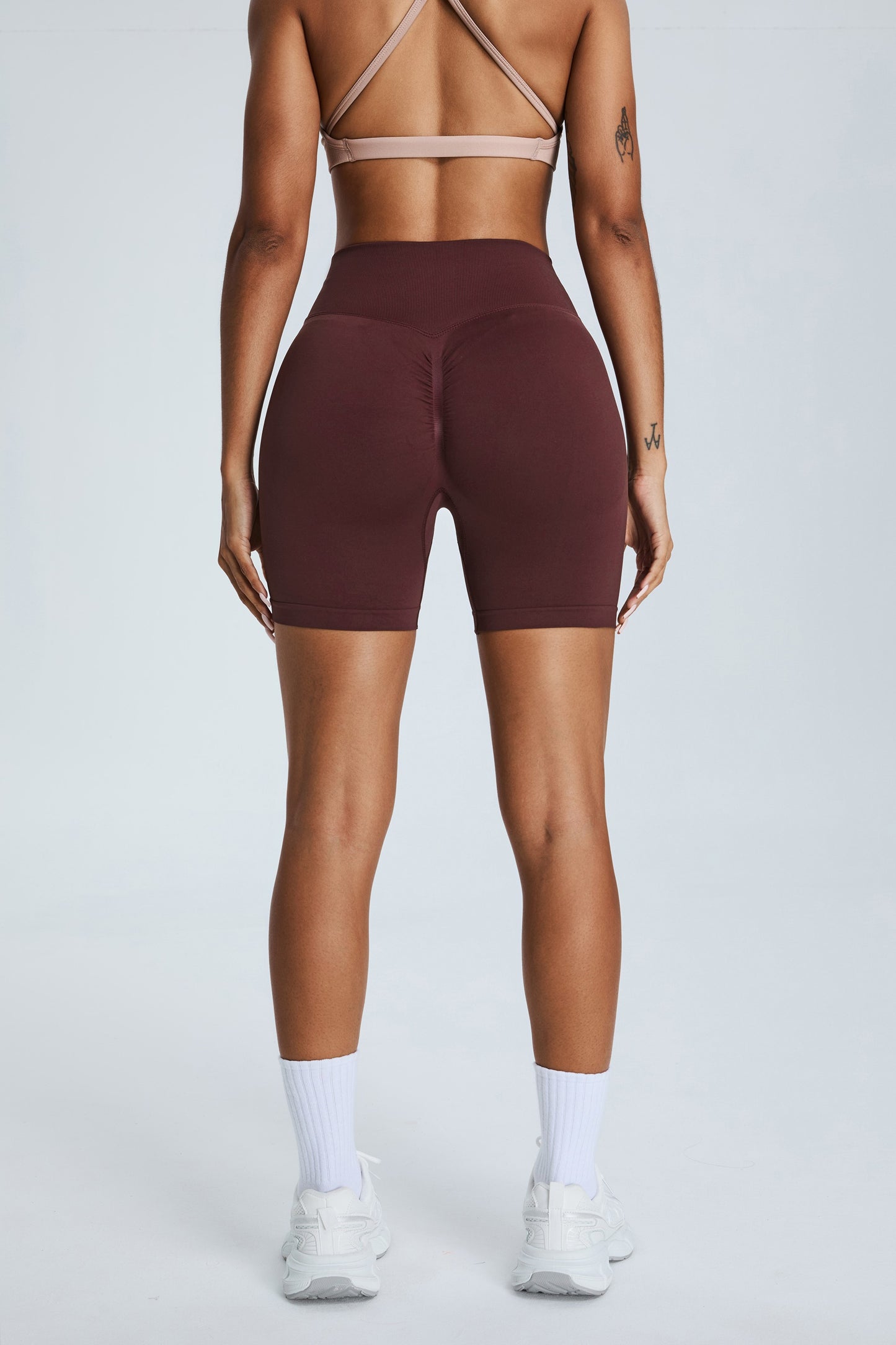 Seamless Yoga Shorts Hip Lifting Shorts Cherry Red