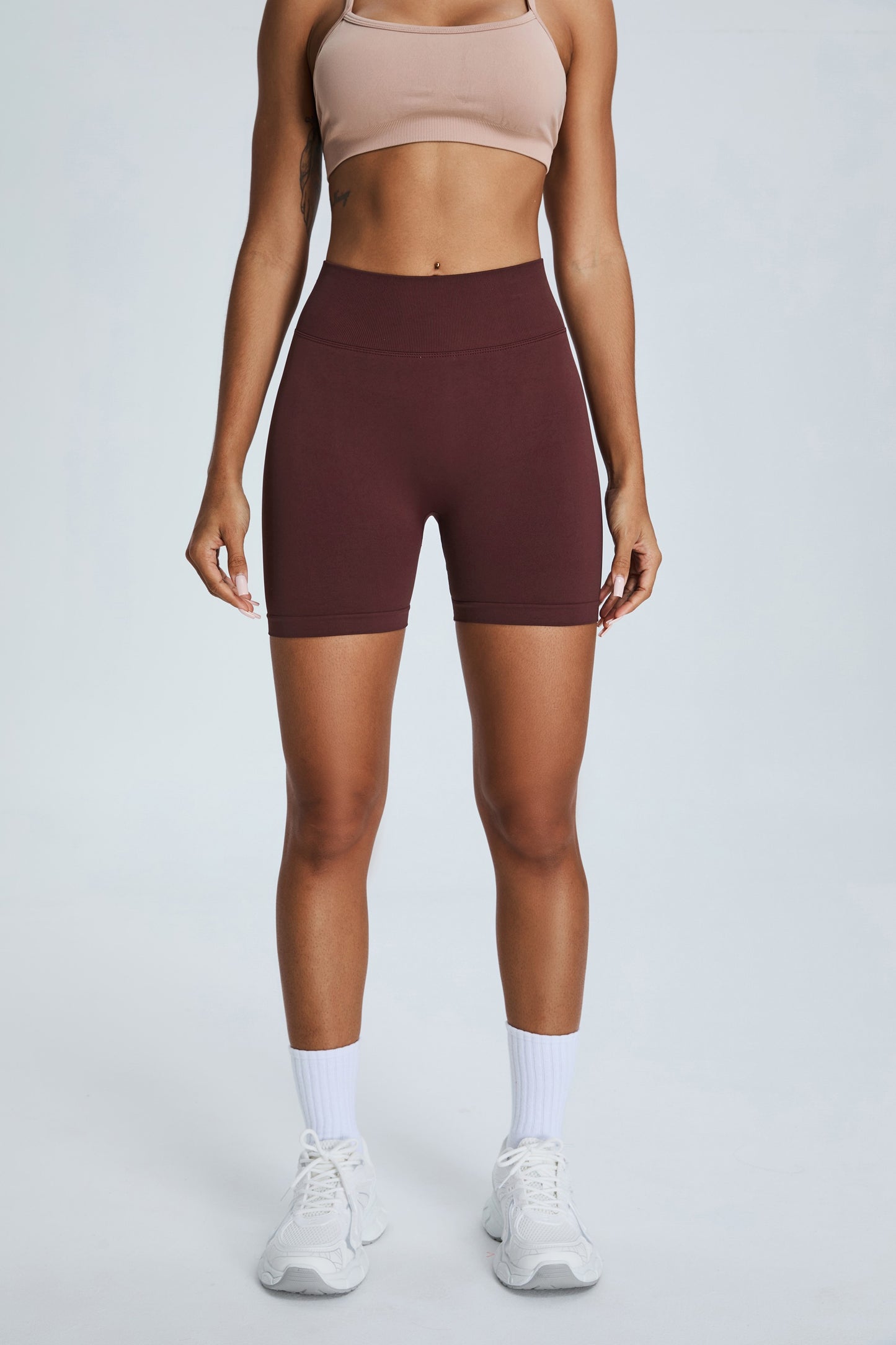Seamless Yoga Shorts Hip Lifting Shorts Cherry Red