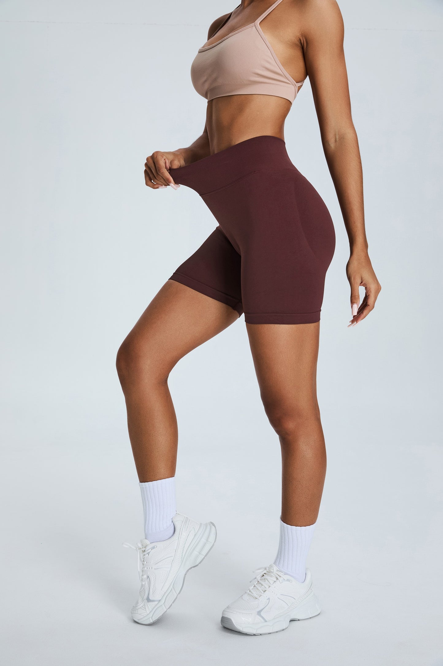 Seamless Yoga Shorts Hip Lifting Shorts Cherry Red