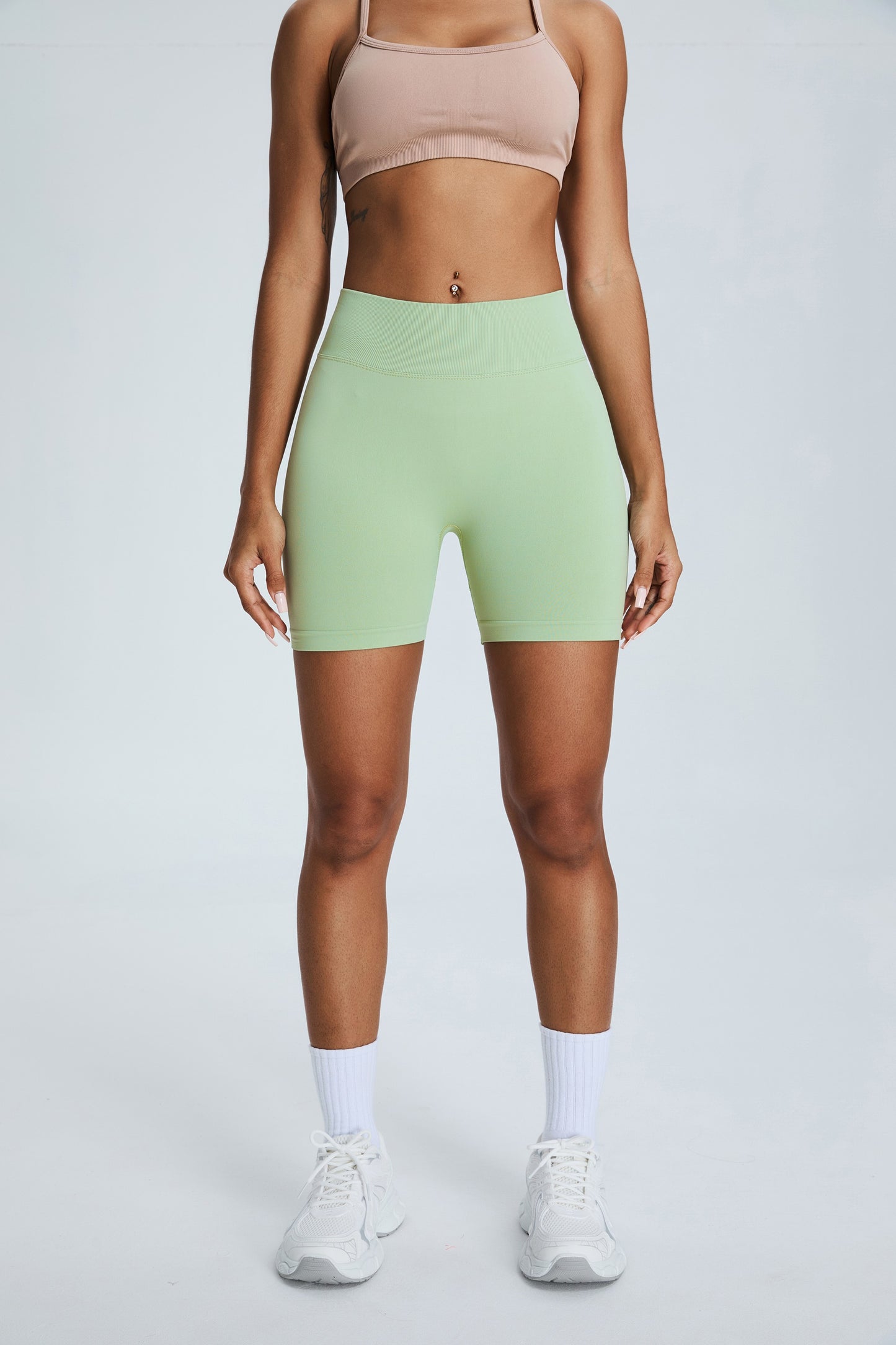 Seamless Yoga Shorts Hip Lifting Shorts Mint Green
