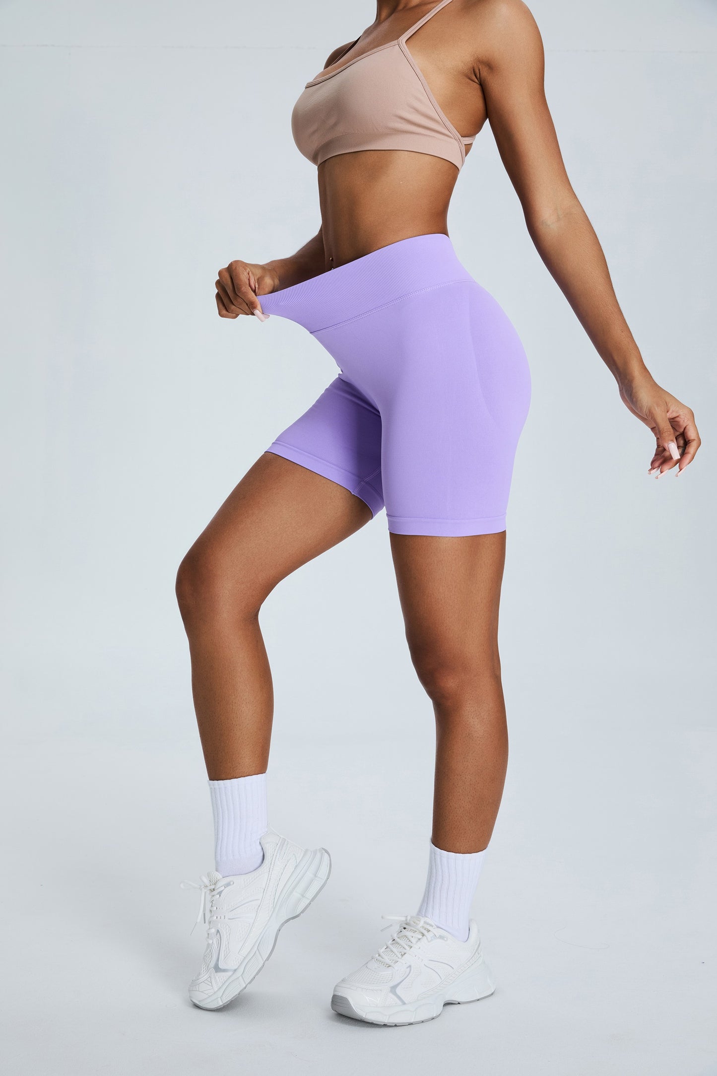 Seamless Yoga Shorts Hip Lifting Shorts Purple