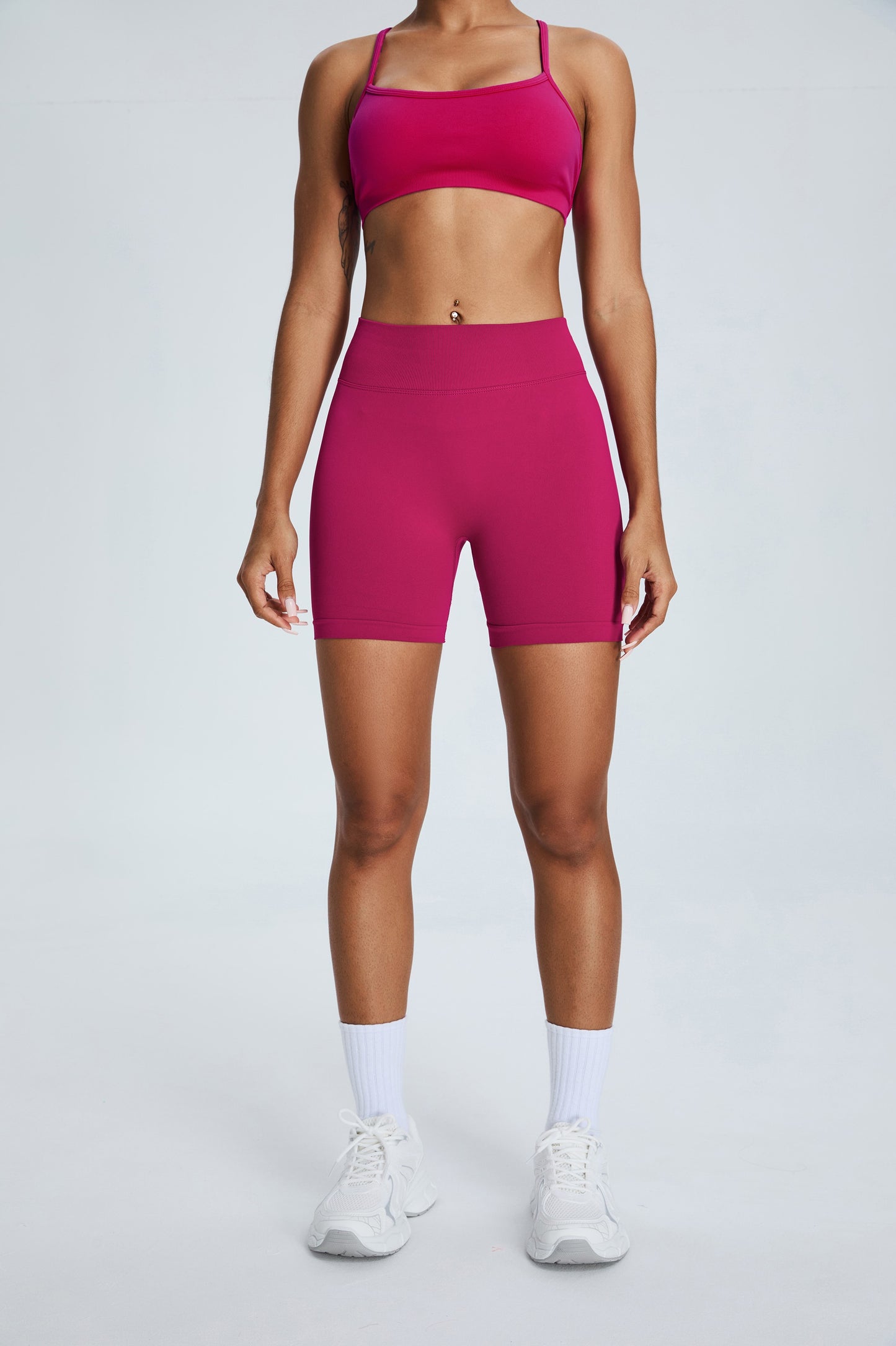 Seamless Yoga Shorts Hip Lifting Shorts Wild Berry Color