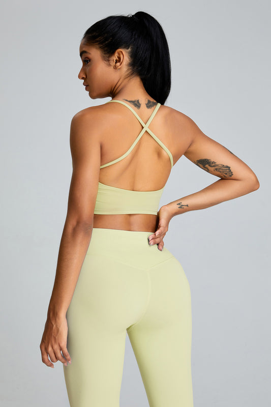 Cross Back Sports Vests Yellow