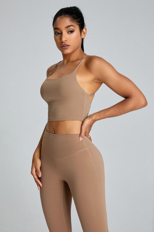 Cross Back Sports Vests Coffee