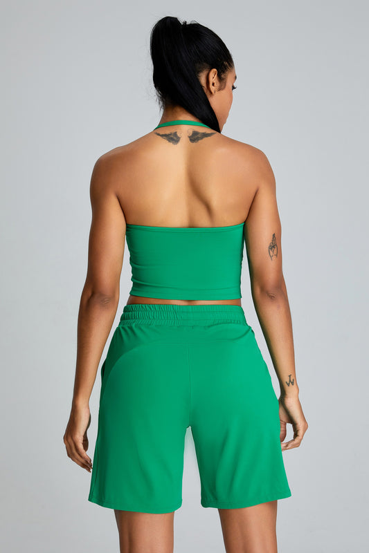 Neck Hanging Yoga Sports Vests Green