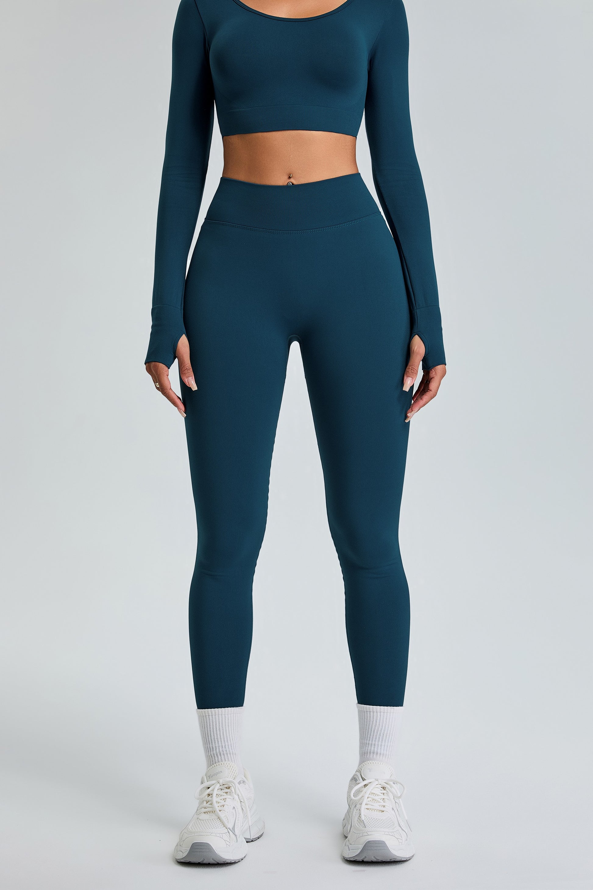 Seamless High Waist Hip Lifting Yoga Pants Leggings Dark Blue
