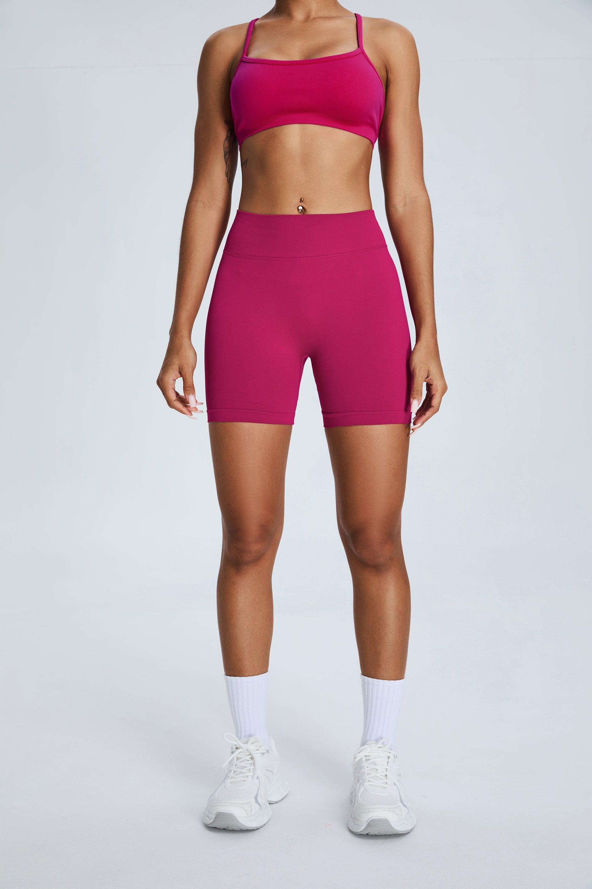 Seamless Yoga Shorts Hip Lifting Shorts Wild Berry Color